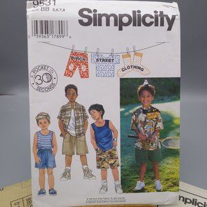 UNCUT Vintage Sewing PATTERN Simplicity 9531, Childrens Birch Street Clothing